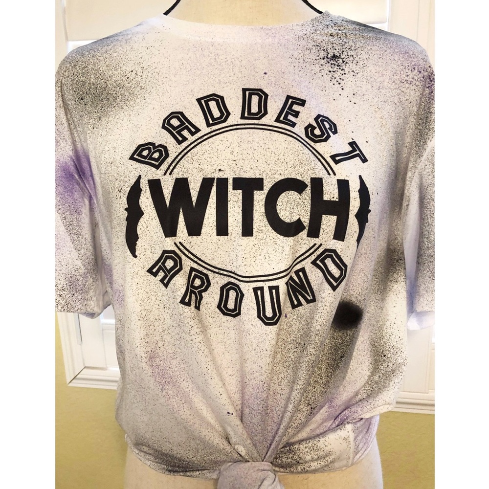 Baddest Witch Around Splatter Paint Graphic Tee - Picture 1 of 5